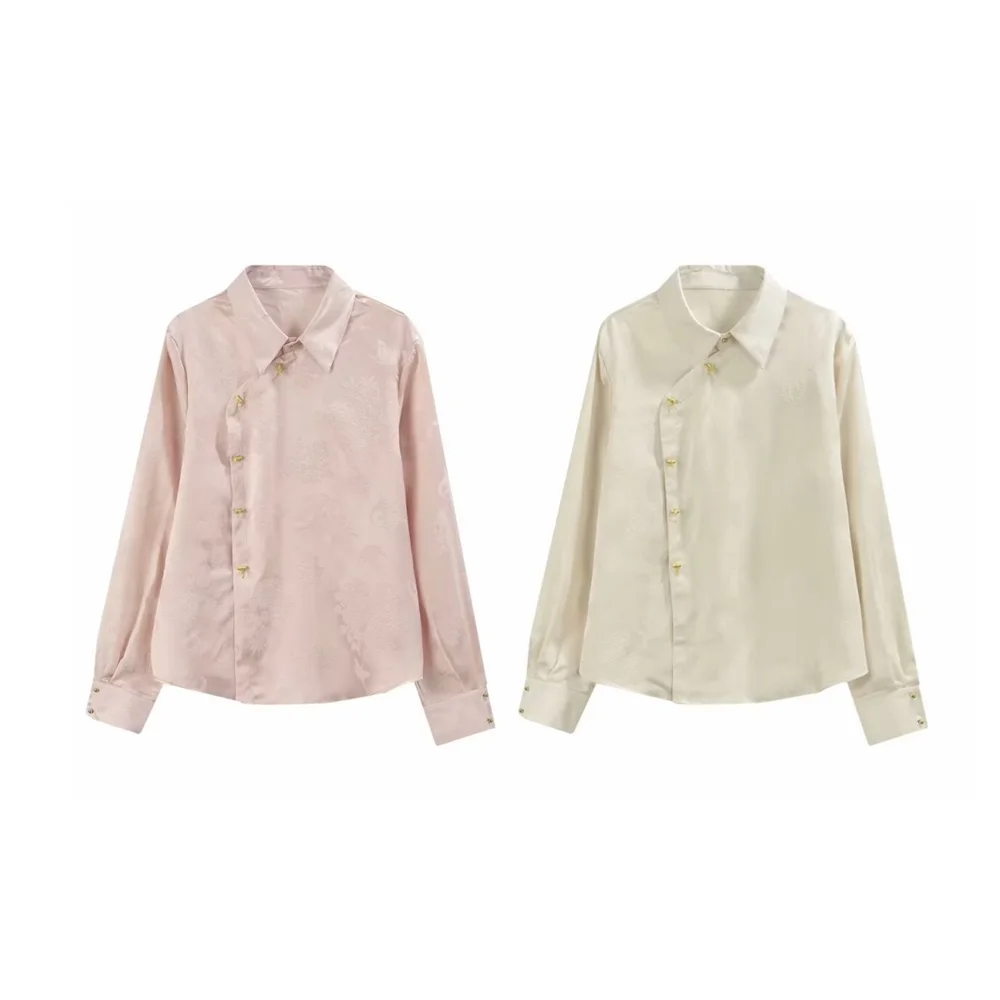 Женская рубашка с бамбуковым узлом PB &amp ZA повседневная универсальная