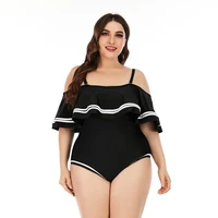 2022 women plus size one piece swimsuit solid push up swimwear larges big plussize swimming suits bathing beachwear new