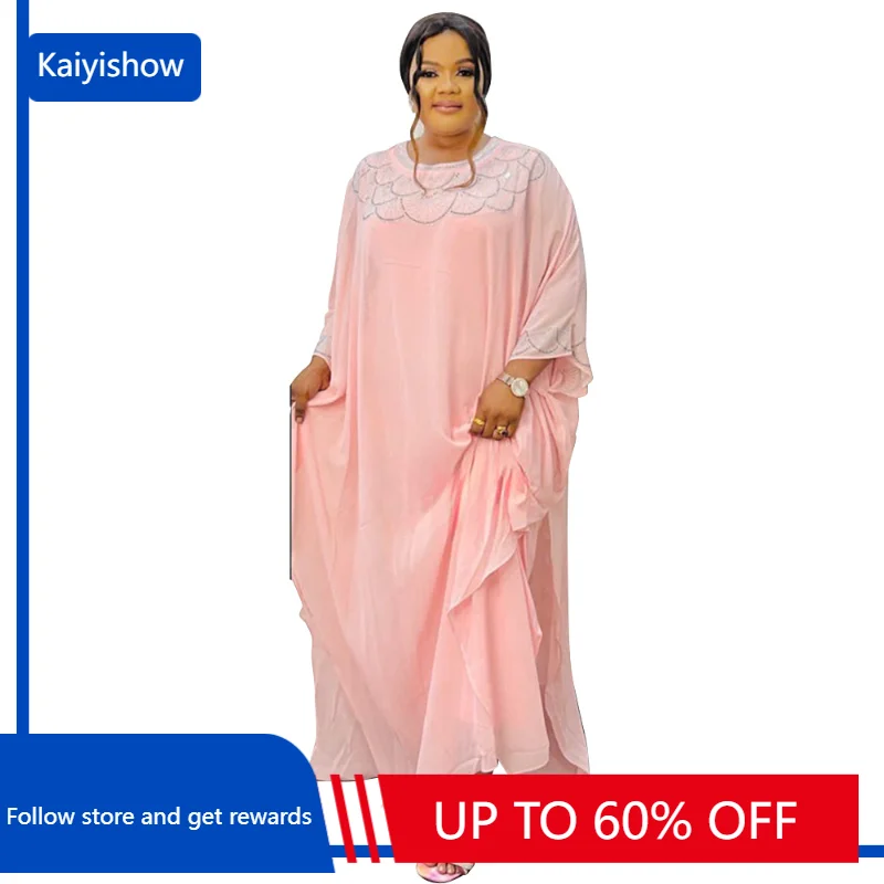 

2023 African Plus Size Dresses for Women Summer Fashion African Long Sleeve O-neck Polyester Long Dress Dashiki African Dresses