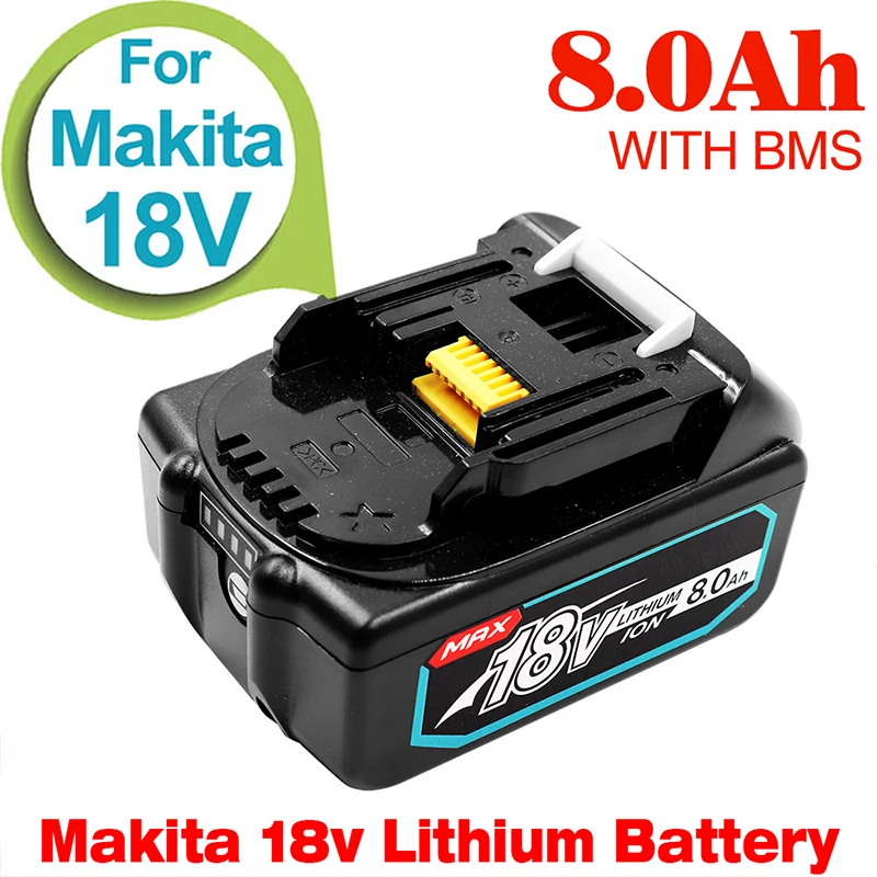

AICHERISH18V 8000mAh With LED Charger BL1860 Battery, Lithium Ion Markita 18v Battery 8Ah BL1840 BL1850 BL1830 BL1860