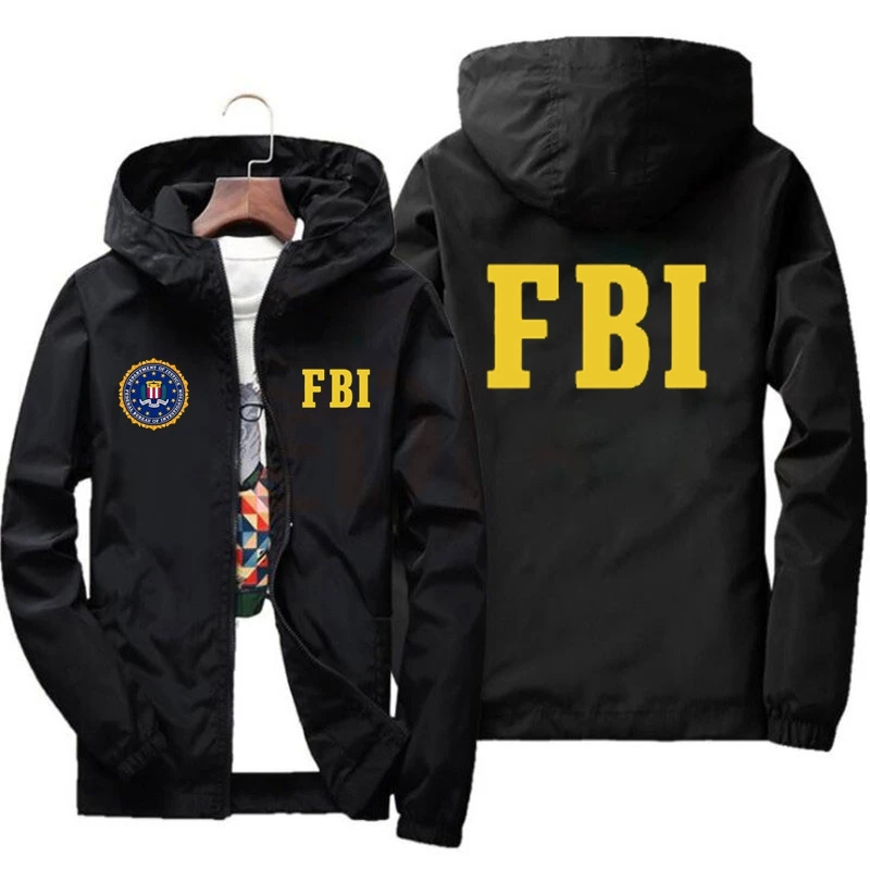 

Мужская Новая весенне-осенняя модная куртка FBI 2022 с принтом, Повседневный пуловер, уличные беговые куртки, топы