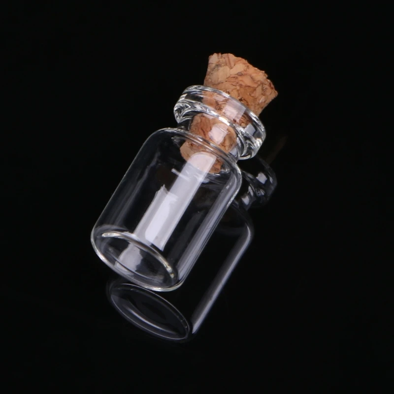 

10pcs Mini Glass Wish Bottle Vial with Cork Stopper Storage Pendant 0.5/1/2/20mL