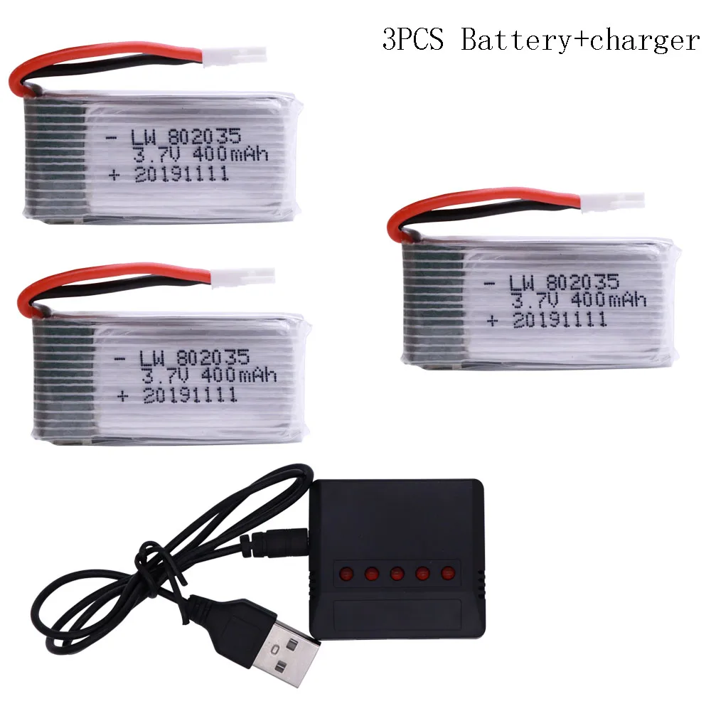 3 7 В 400 мАч 802535 Lipo аккумулятор и зарядное устройство для X4 H107 H31 KY101 E33C E33 U816A V252 H6C RC