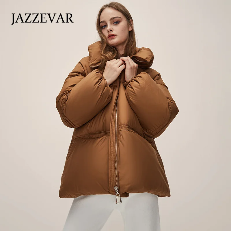 JAZZEVAR Short Puff Down Jacket Women's Mid-length Winter 2022 New High-end Thickened Bread Jacket