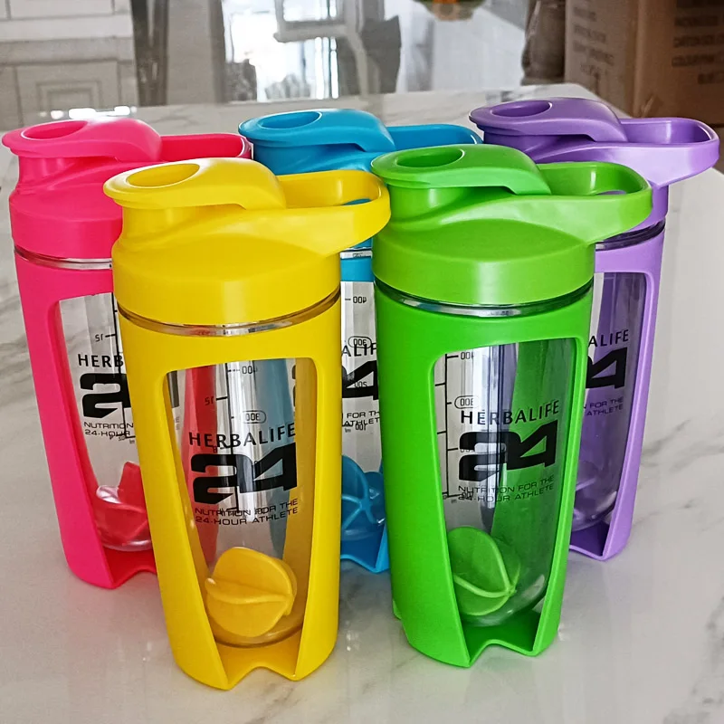

New Arrival 5 Candy Color Oversized 500ml/1000ml Fashion Portable Herbalife Nutrition Portable Shake Sports Straw Water Bottle