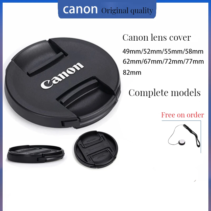 High-quality Second Generation  43mm 49mm 52mm 55mm 58mm 62mm 67 72 77 82mm Center Pinch Snap-on Cap Cover For Canon Camera Lens