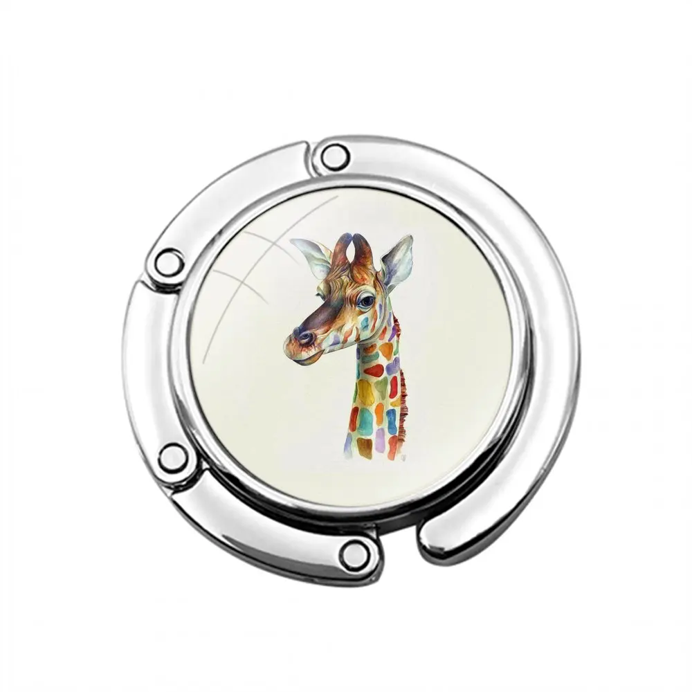 Складной крючок для кошелька с милым животным и рисунком жирафа хранения женской