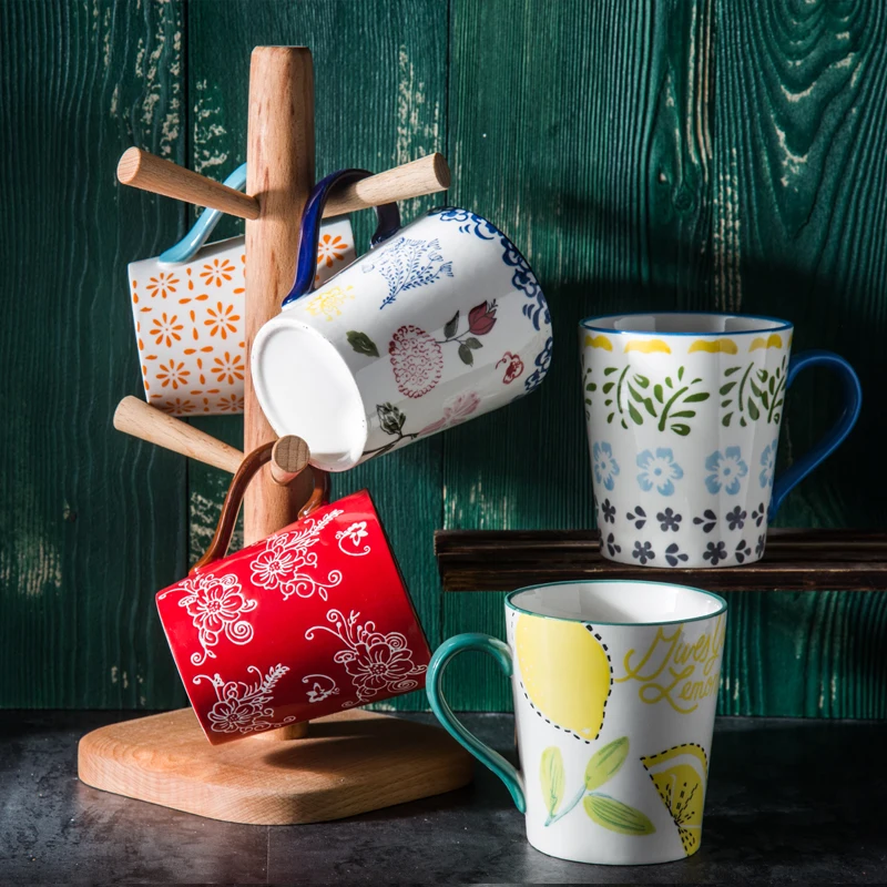 

Hand-painted glaze under the color creative ceramic cup large-capacity water cup teacup couple cup simple retro mug
