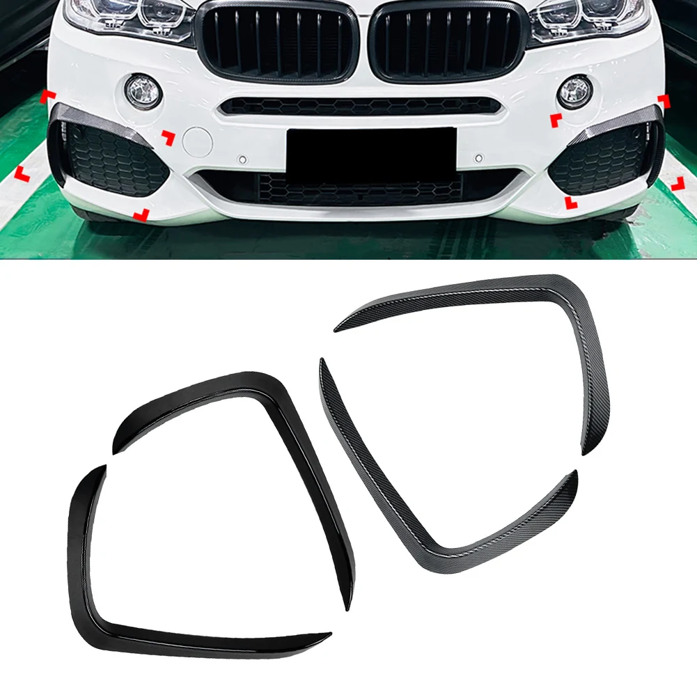 1Pair Car Front Bumper Side Air Vent Splitter Spoiler For BMW X5 F15 M Sport 2014 2015 2016 2017 2018