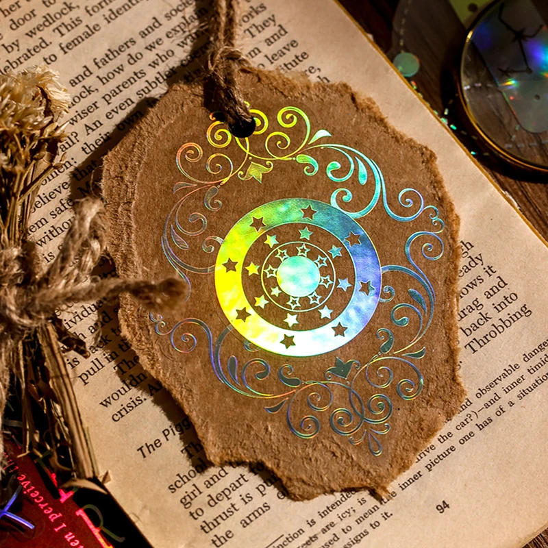 

40 Pcs/ Pack Cosmic Fantasy Series Decorative Laser Stickers Scrapbooking Label Mobile Phones Computers Stickers Stationery