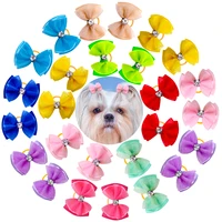 10pcs dog hair bows diamond lace dog hair accessories solid dog grooming pet supplies rubber band for small dogs dog accessories