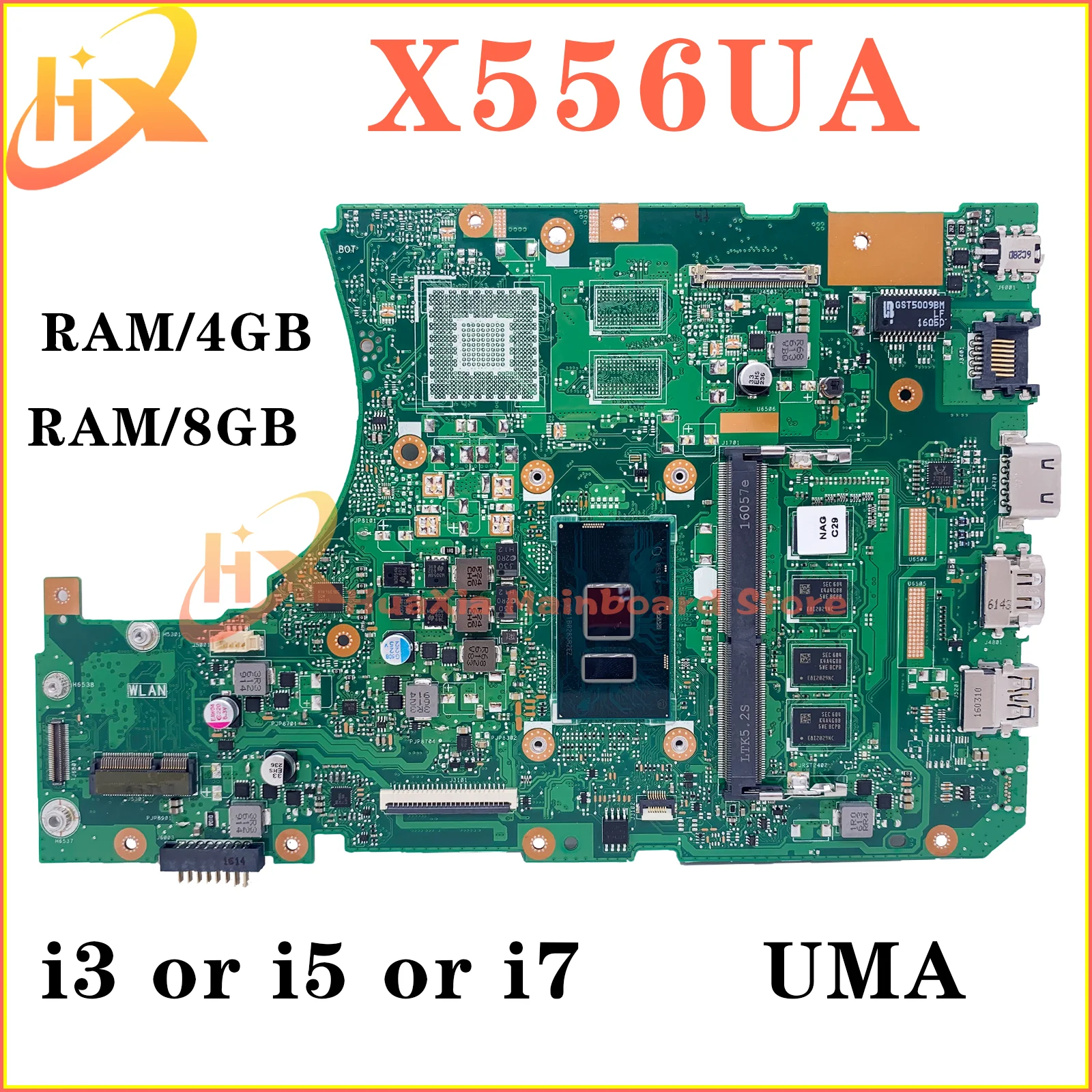 X556U Материнская плата ASUS X556UV X556UA X556UF X556UAM X556UJ X556UAK X556UQ X556URK материнская плата для ноутбука i3 i5 i7 6th/7th 4GB/8GB