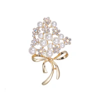 imitation pearl rhinestone brooch ladies gift jewelry flower brooch women wedding party bouquet diy accessories