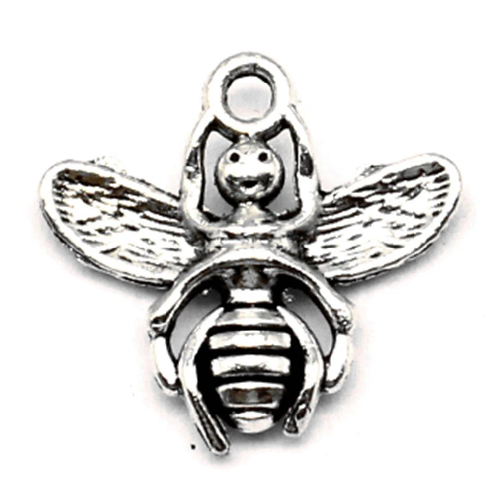 

100pcs Wholesale Jewelry Lots Honey Bee Charms Pendant Supplies For Jewelry Materials 18x18mm