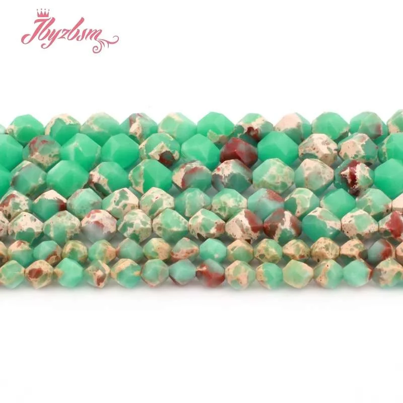 

6/8/10mm Snakeskin ShouShan Faceted Square Green Natural Stone Beads For Jewelry Making DIY Bracelet Loose 15" Free Shipping