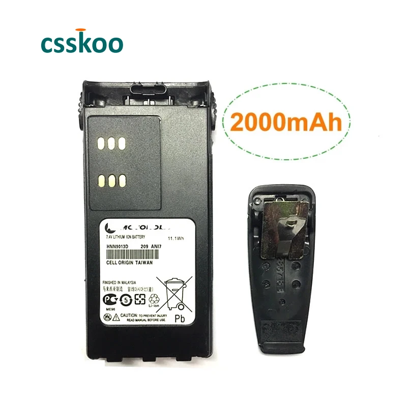 

HNN9013D 7.4V 2000mAh Li-ion Battery For Motorola Walkie Talkie HT750 HT1550 GP140 GP320 GP328 GP338 GP340 GP360 Pro5150 Radio