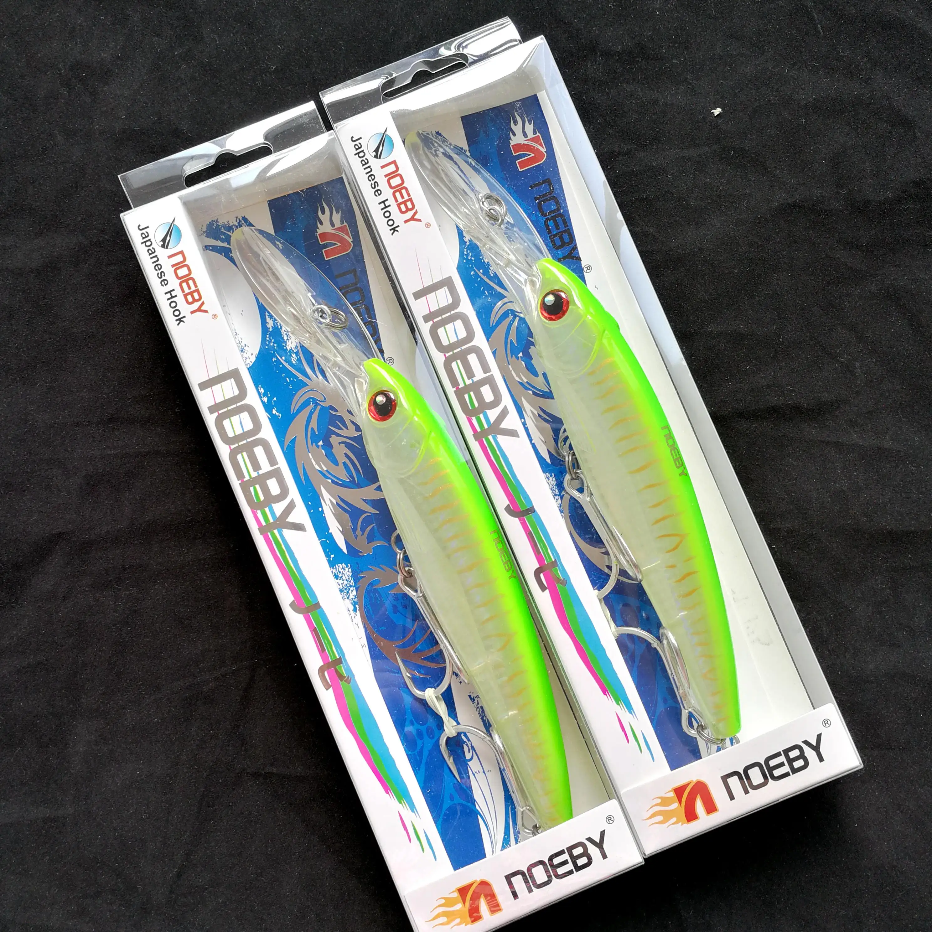 

NOEBY 2PCS Trolling Minnow Fishing Lures 160mm/73g Slow Sinking Wobblers Artificial Bait for Sea Bass Fishing Lure