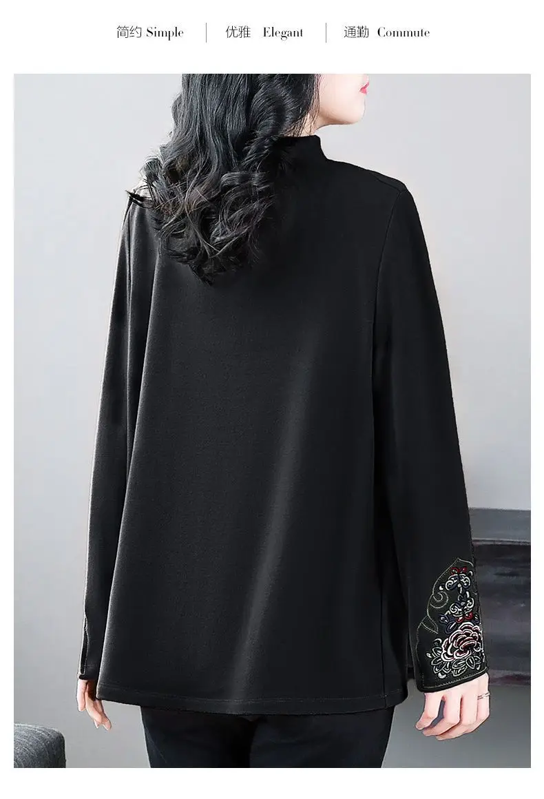 Большое женское бархатное пальто с вышивкой на толстой подошве осень/зима новый