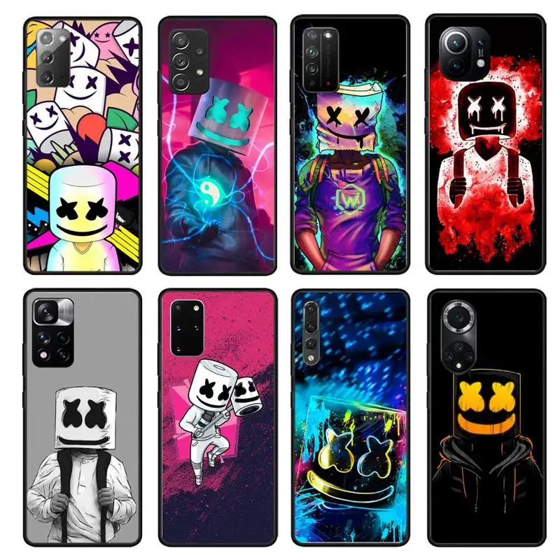 Phone Case For Huawei P20 P30 Pro Case DJ Marshmallow Huawei P40 Mate 20 Lite P Smart Z Y5 Y6 Y7 2019 Black Soft Silicone Case