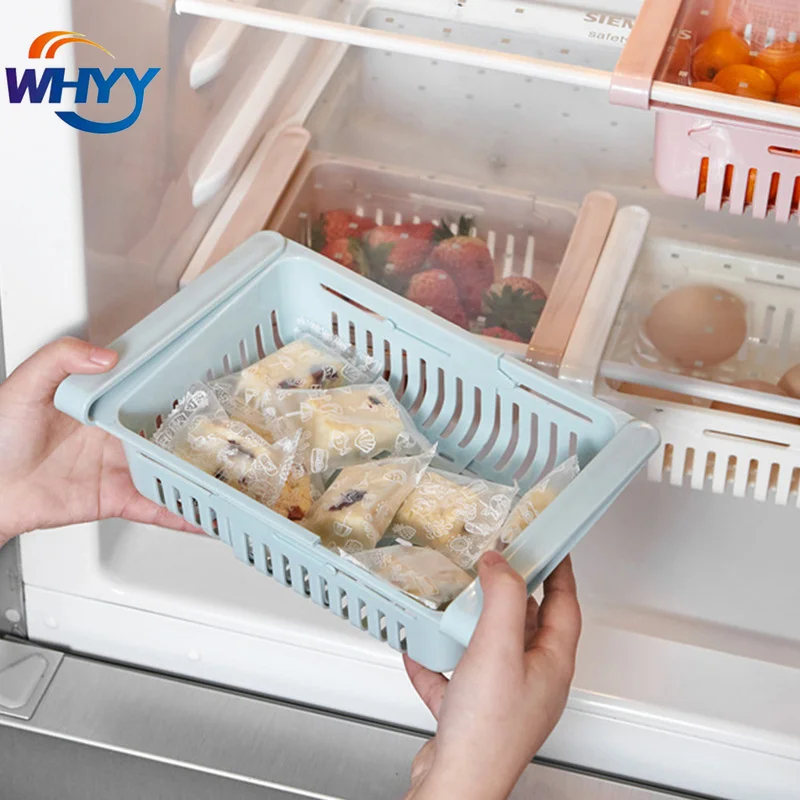 

Регулируемый растягивающийся выдвижной ящик для холодильника, выдвижные ящики, полка для хранения с полками