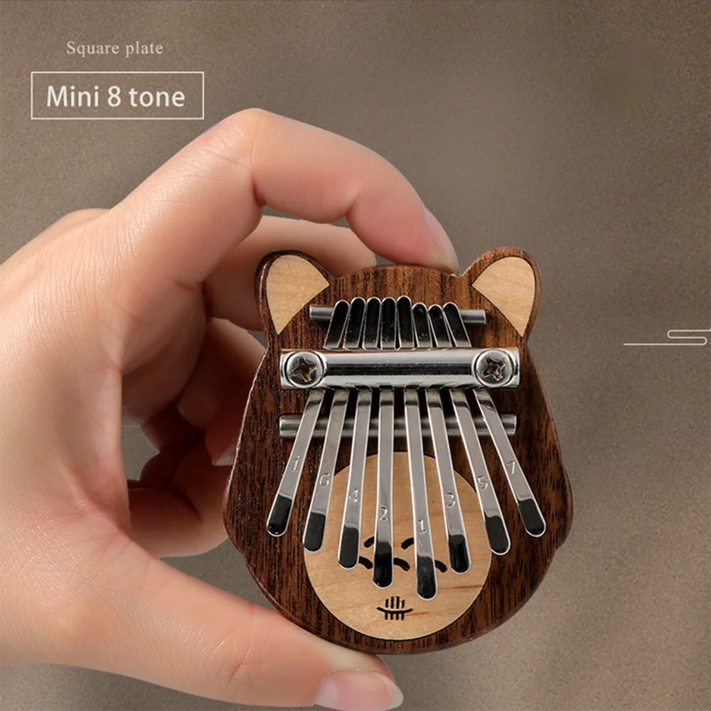 

Hluru 8 Keys Mini Kalimba Totoro Pattern Thumb Piano Wooden Amateur Plate Mbira Percussion Music Instrument Pendant Kids Gift