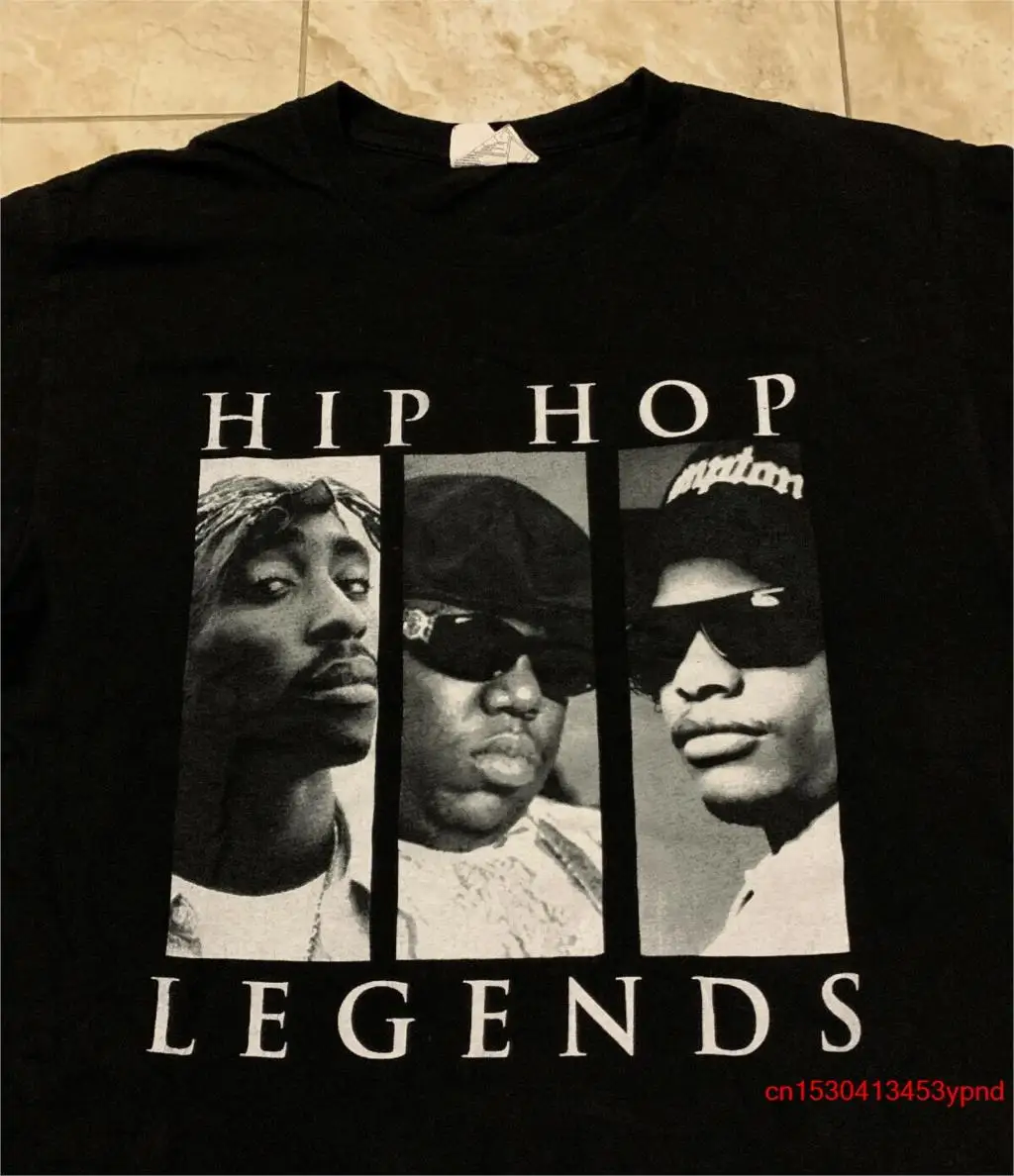 Hip Hop Legends Tupac 2pac Biggie B.I.G. Eazy-E T-Shirt Size Men's Large Hip Hop tee man's t-shirt