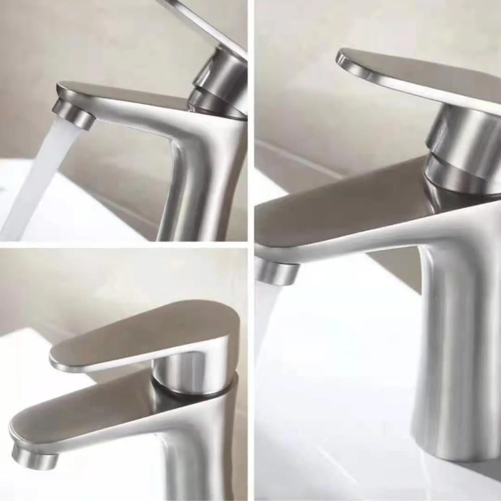 Basin Tap Stainless Steel Kitchen Bathroom Water Faucet Heat Resistant Sink Deck Mounted Replacement Sprayer Household Hotel images - 6