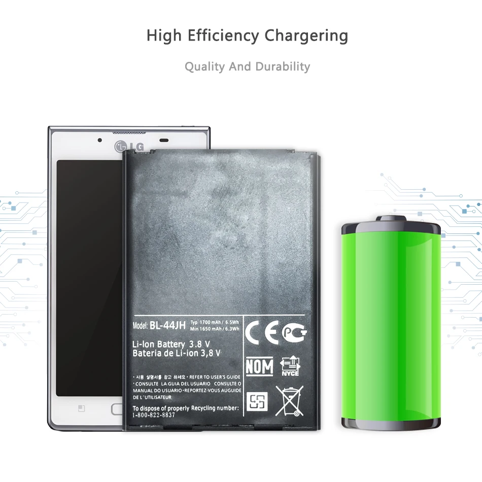 Фотоаккумулятор для LG Optimus P705 L4 E440 E460 P700 LS860 MS770 LG730 US730 сменный аккумулятор BL 44JH 1700