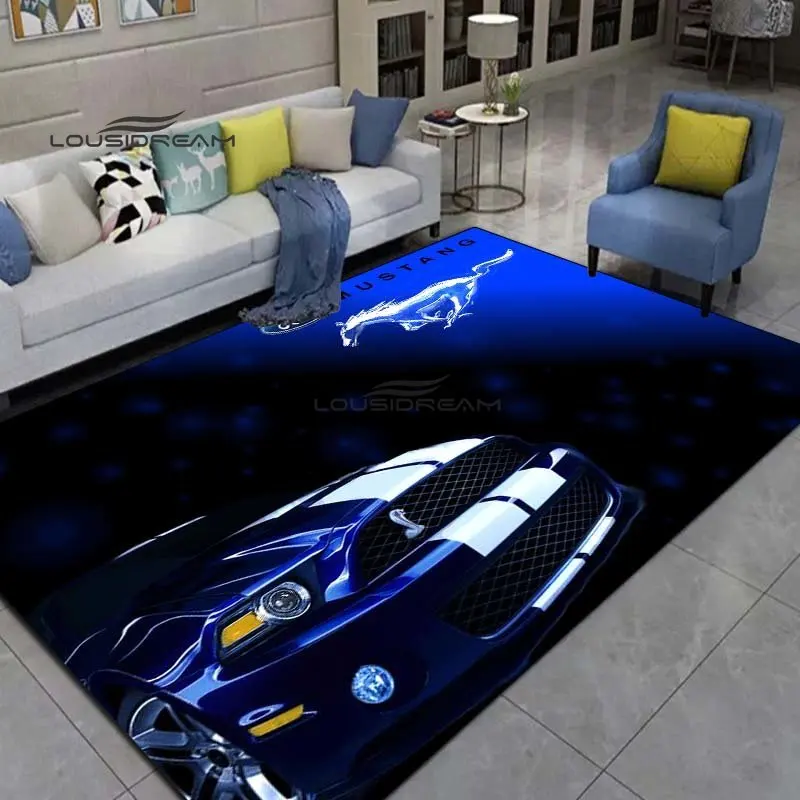 

Mustang LOGO Carpets and Rug SHELBY Carpet Living Room Bedroom Decorate Large Area Soft Carpet Kids Room Rug