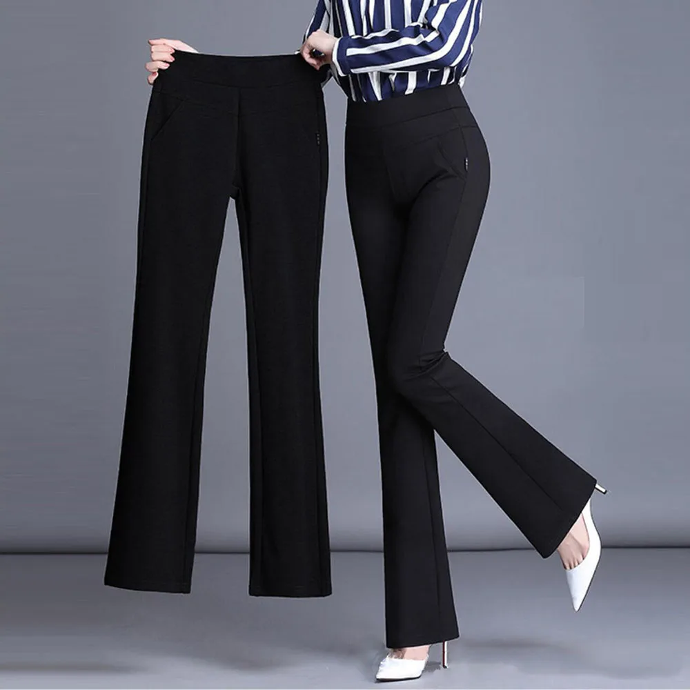 Women High Waist Dance Pants Exercise Clothes Modal Fabric Straight Flared Pant Training Pants Slim Dance Fitness Yoga Pant