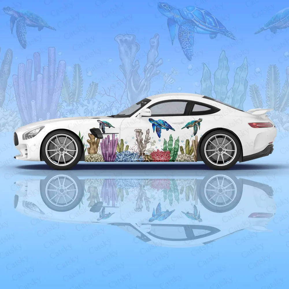 

Морская черепаха, животные, дизайнерские наклейки для кузова автомобиля, виниловые наклейки Itasha для автомобиля, боковые наклейки, Стикеры для кузова автомобиля