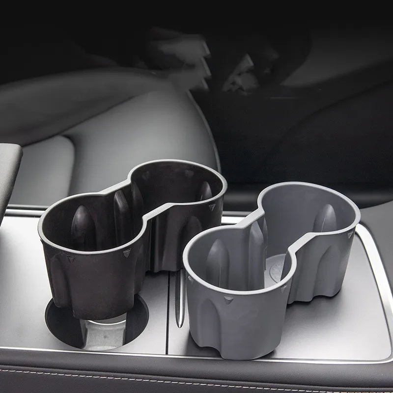 

Car Inside Water Cup Holder For Tesla Model 3 Center Accessories ABS Covered With Soft Rubber Water Proof Car Coasters