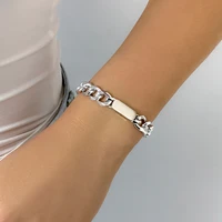 simple fashion alloy bracelet punk geometric fashion glossy bracelet for women girl party jewelry gift