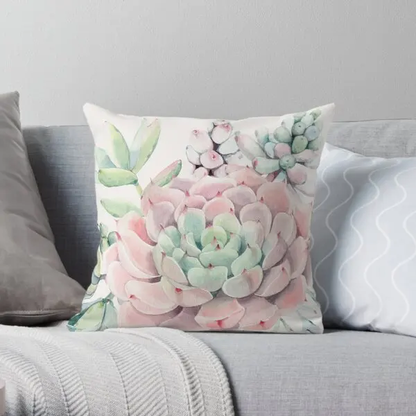 

Pretty Succulents Pink And Green Desert Printing Throw Pillow Cover Bedroom Wedding Home Comfort Office Car Pillows not include