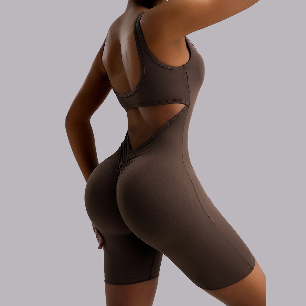 Сексуальный комбинезон с открытой спиной и эффектом пуш-ап без рукавов