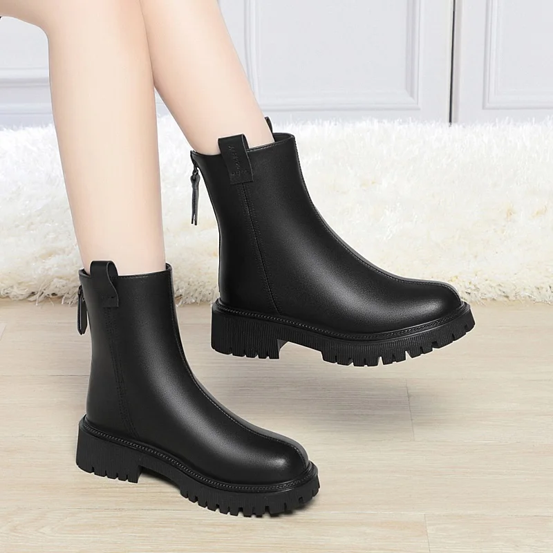 DRKANOL 2024 Женские Ботинки Челси зимние теплые 100% шерстяные меховые ботинки на