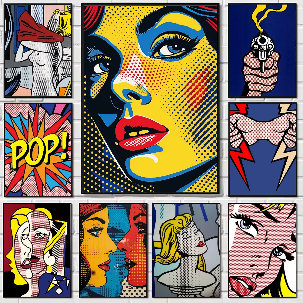 Roy Lichtenstein Pop Art Classic Movie Poster HD art липкая стена водонепроницаемый дом гостиная