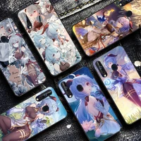 anime game genshin impact ganyu phone case for samsung s20 lite s21 s10 s9 plus for redmi note8 9pro for huawei y6 cover