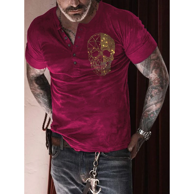 

Футболка мужская оверсайз, модная тенниска с коротким рукавом, со скелетом, стиль панк, Повседневная Уличная майка, y2k