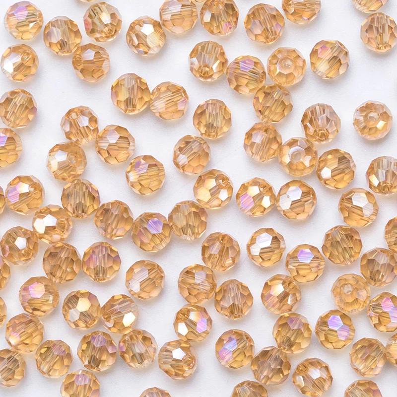 Круглые бусины из австрийского хрусталя 3 4 6 8 мм цветные граненые стеклянные AB