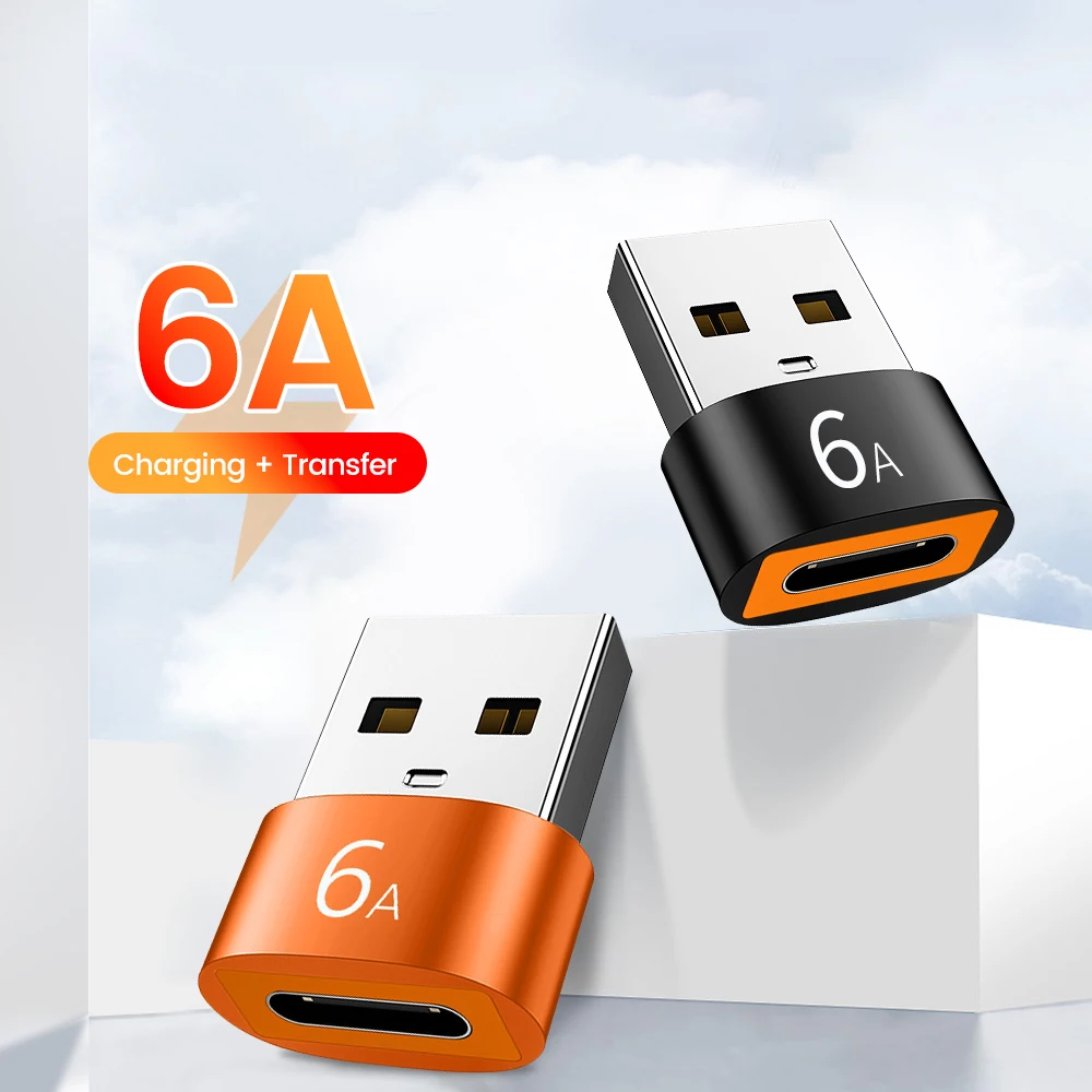 

6A USB 3.0 Type-C OTG Adapter Type C USB C Male To USB Female Converter For Macbook Xiaomi Samsung S20 USBC OTG Connector light