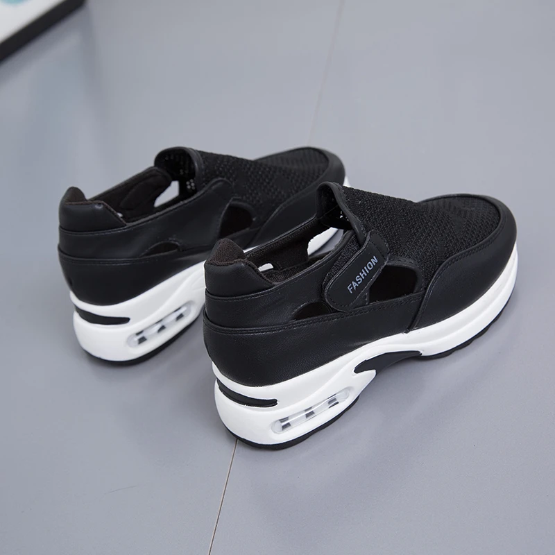 2023 Women Fashion Vulcanized Sneakers Platform Solid Color Flats Ladies Shoes Casual Breathable Wedges Ladies Walking Sneakers