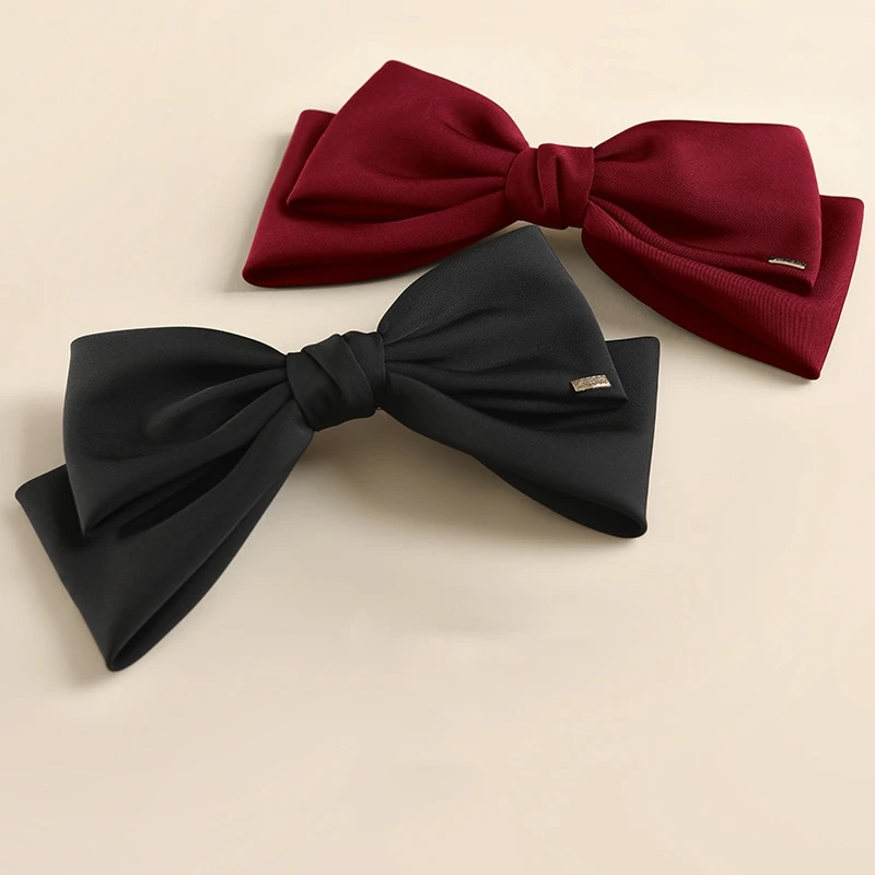 

Temperament Women Hair Accessories Black BowKnot Hairpin Fabric Headdress