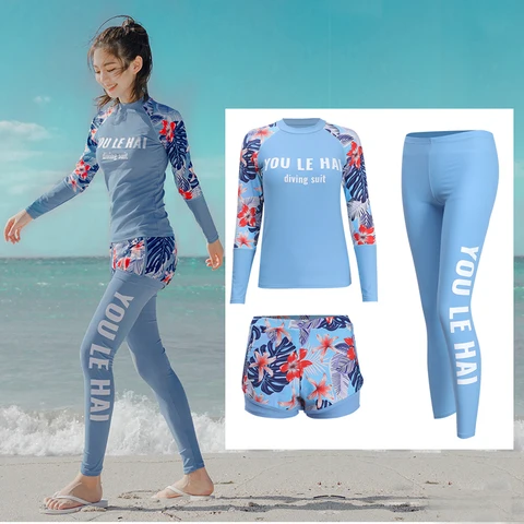 Женские солнцезащитные УФ-защитные топы, сетчатые рубашки для серфинга с длинным рукавом, купальный костюм, гидрокостюм, мягкие топы + шорты для плавания