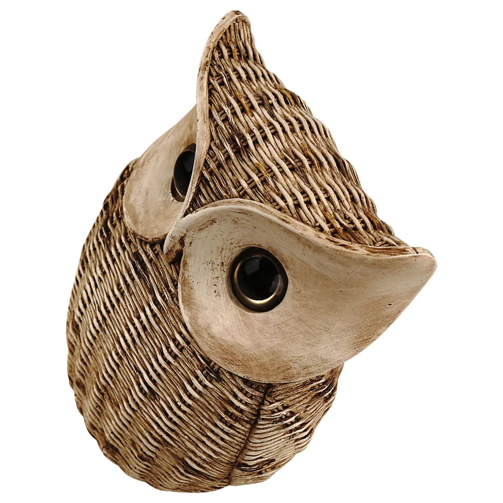 

Adorable Rattan Owl Adornment Owl Ornament Desktop Owl Shaped Decor for Home