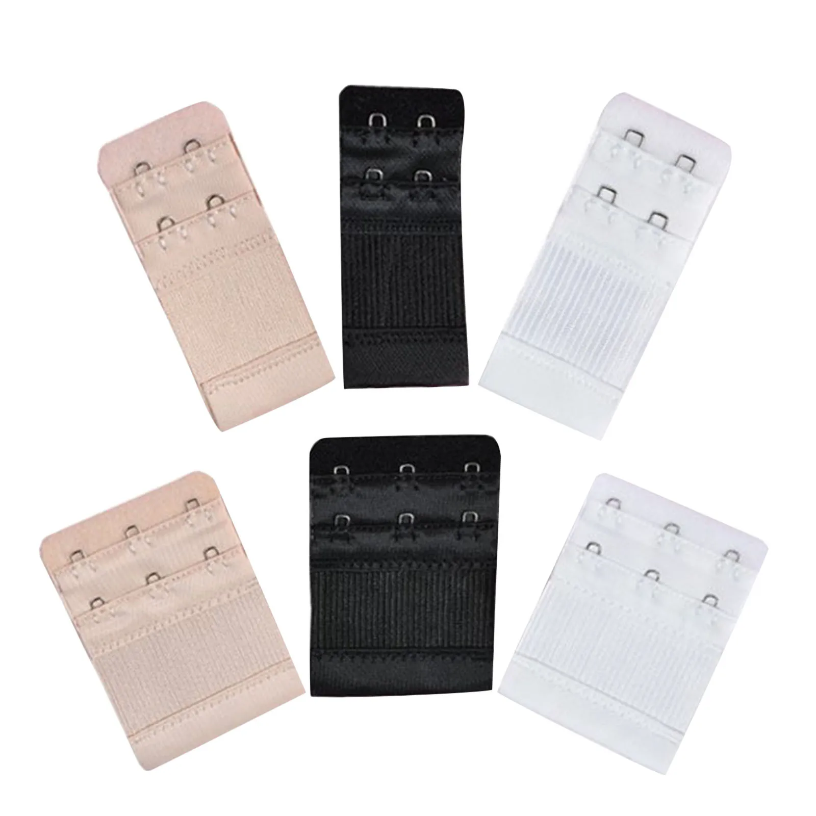 

Nylon Elastic Bra Extension Strap Hook Clip Expander Bra Extension Strap Extenders for Women Adjustable Belt Buckle 6pcs