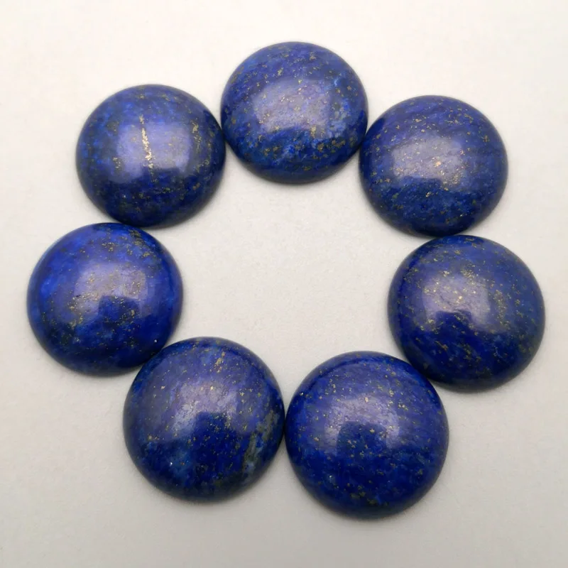 

Fashion lapis lazuli 25MM 10pcs/lot Natural Stone round Bead Charm high quality cab cabochon beads for jewelry making Wholesale