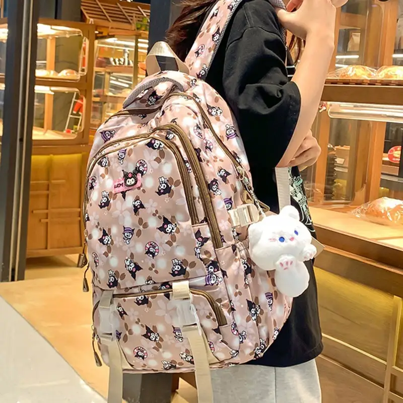 Рюкзак Sanrioed с аниме Kuromi милый вместительный школьный портфель для учеников