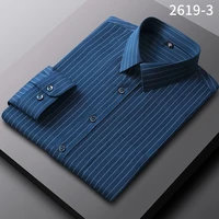 striped shirts for men bamboo fiber stretch casual business slim fit shirt mens fashion clothing trends new long sleeve shirt