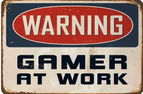 Металлическая табличка с надписью Предупреждение геймер на работе не беспокоить